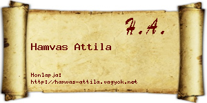 Hamvas Attila névjegykártya